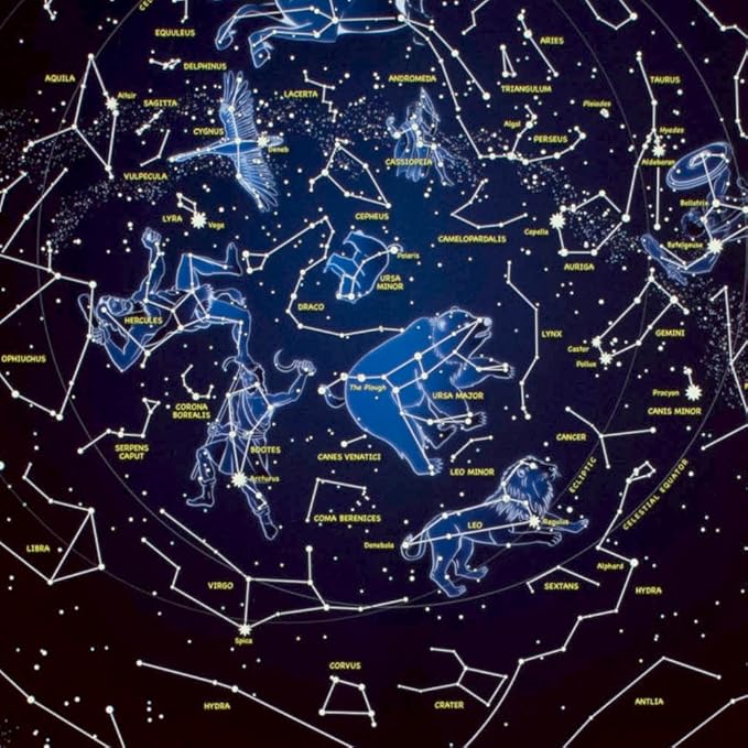 Maps International Glow in The Dark Constellation Map – Illuminates After Dark – 33 x 23