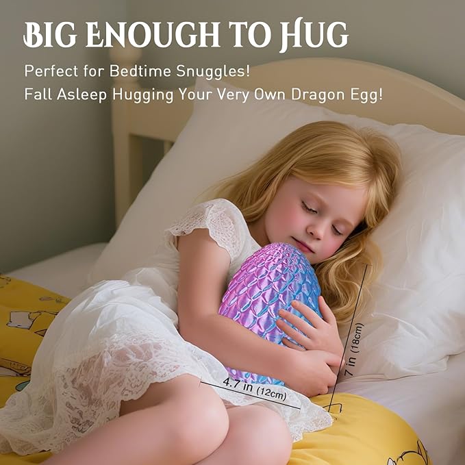 Large Dragon Eggs with Dragon Inside, 3D Printed Surprise Funny Gifts for Kids, Articulated Dragon Fidget Toys for Adults, Executive Desk Toys Office Room Décor (Gradient Light Purple-Red)