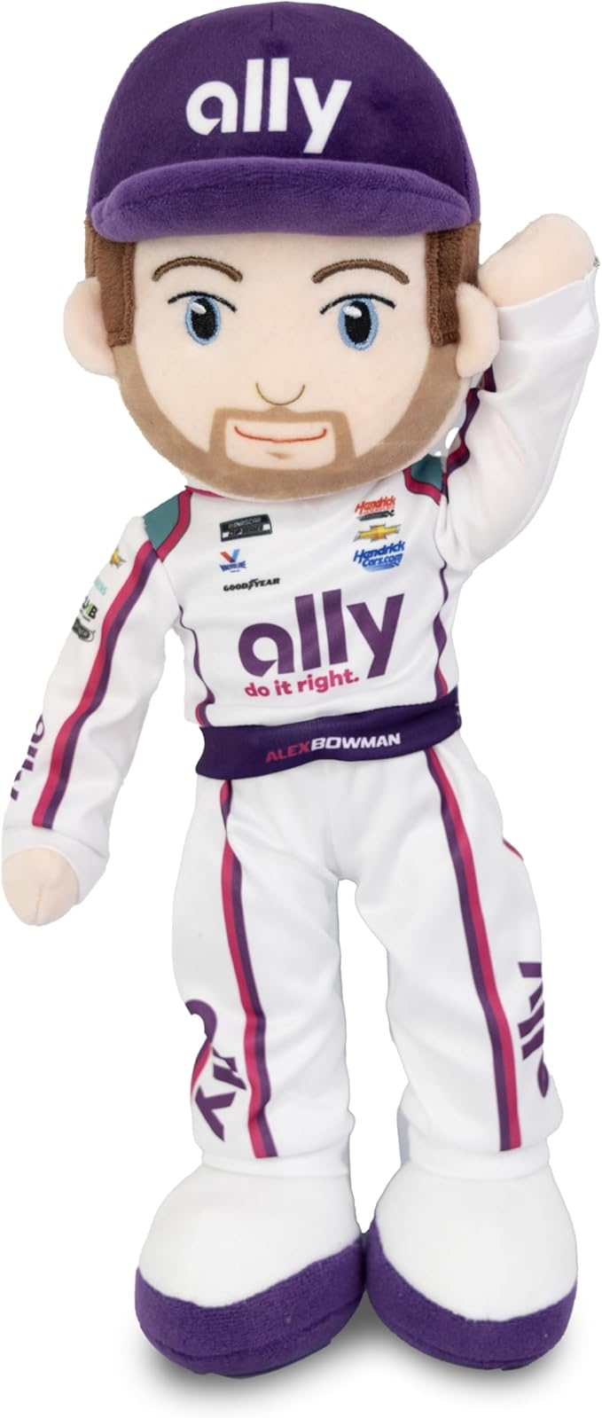 Playtime by Eimmie NASCAR-Themed Soft Baby Doll, 14-Inch Plush Racing Rag Doll for Kids, Hendrick Motorsports Alex Bowman Plush Figure, Fabric Stuffed Toy for All Ages