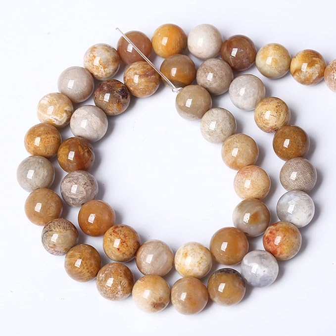 10MM 36PCS Natural Stone Coral Jade Chrysanthemum Beads for Jewelry Making DIY Bracelet