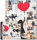 Tucocoo Banksy Girl Jigsaw Puzzles for Adults 1000 Pieces, Red Balloon Graffiti Art Puzzles for Adults DIY Crafts Puzzles for Home Decoration Gifts, Family Challenging Puzzle Perfect for Game Nights