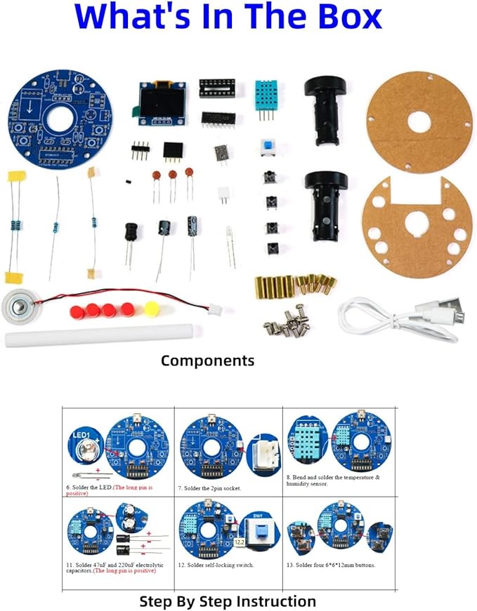 DIY Humidifier Soldering Practice kit, Complete Soldering Project kit with Components, PCB & Enclosure, Perfect for Electronics Enthusiasts & Beginners