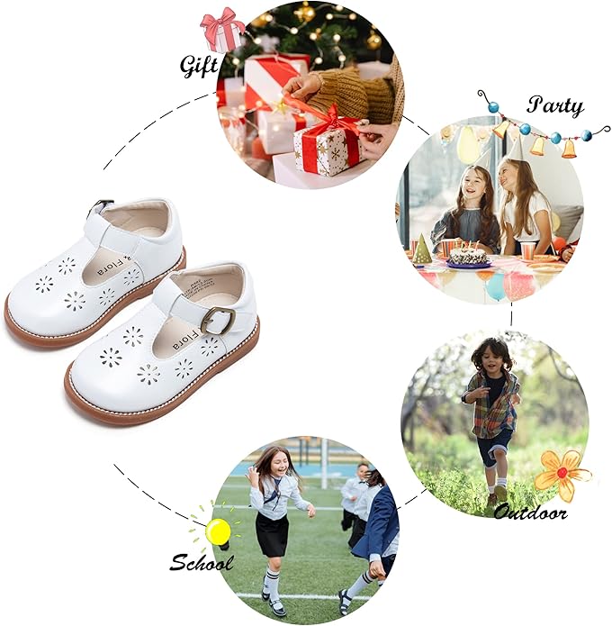 Felix & Flora Toddler Little Girl Mary Jane Dress Shoes - Ballet Flats for Girl Party School Shoes