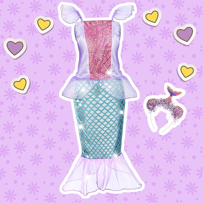 Princess Dress Up for Girls 4-6, Dress Up Clothes for Little Girls 3t-4t