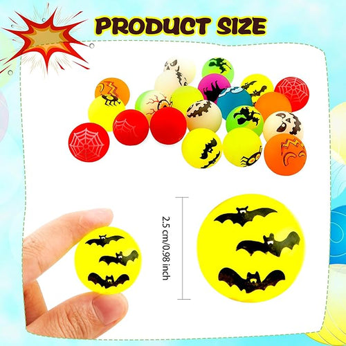 108 Pcs Halloween Glow in The Dark Bouncy Balls Mini Glow Bouncing Balls Halloween Eye Balls Bulk for Kids Halloween Trick or Treat Party Favors Goodie Bags Fillers, Random Style