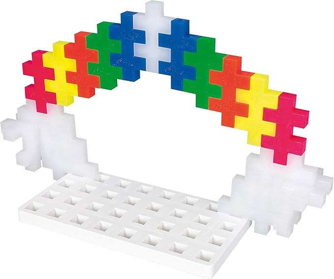 PLUS PLUS Big - Baseplate Duo, Green & White - Base Accessory for Building and displaying Creations, Construction Building Stem/Steam Toy for Toddlers and Preschool