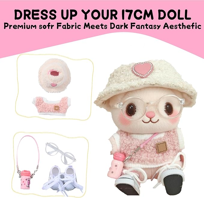 17cm Doll Clothes Set & Outfit Set for 17cm Dolls - Premium Fashion Dresses with Accessories, Luxury Chic Doll Clothing & Style Bundle,Just Clothes (Style A1)