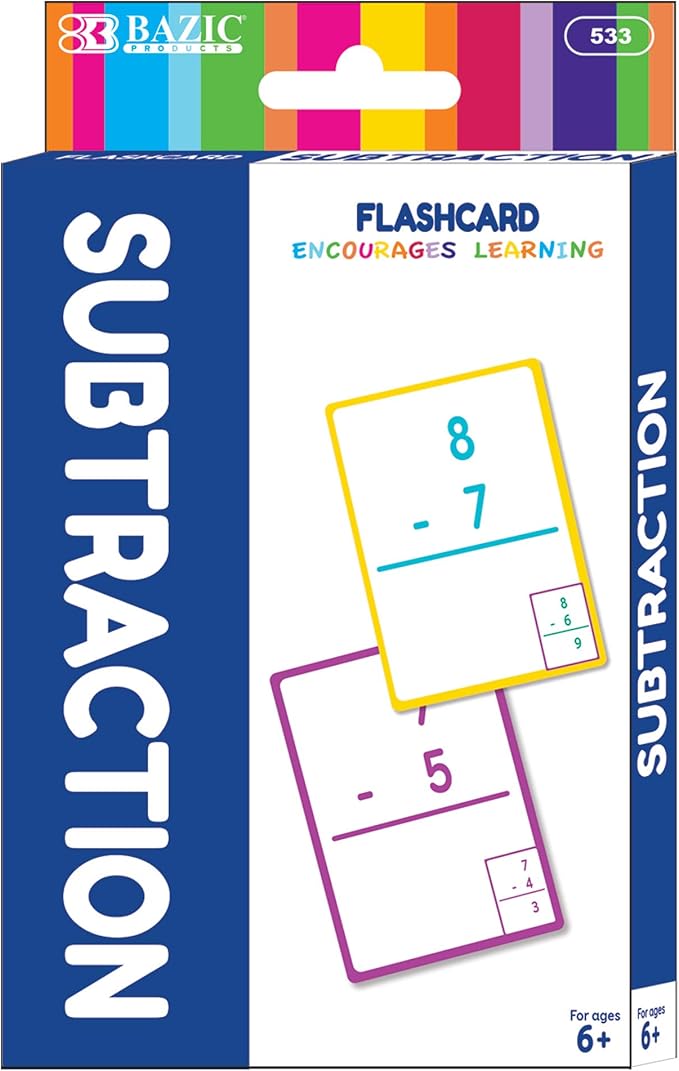 BAZIC Subtraction Flash Cards (36/Pack)