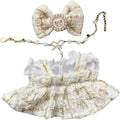 Luxury Chic Doll Clothes Set with Elegant Dress, Shirt, Bow & Necklace - Premium Outfit for Dress Up, Collecting & Gift Giving - Perfect for Kids, Doll Collectors & 18 Dolls (Gold)