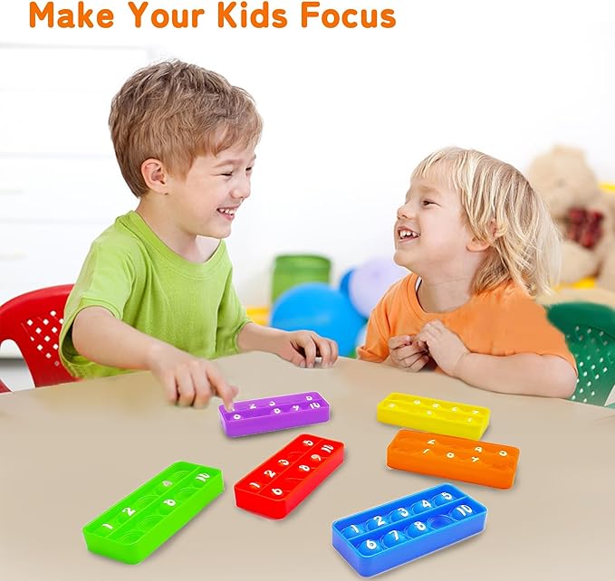 Ten-Frame Counting Toys, 10-Frame Bubble Popper Fidget Toys, Number Math Games, Montessori Educational Toy for Preschool Kindergarten Classroom Learning Activities Kids 3 4 5 Year Old