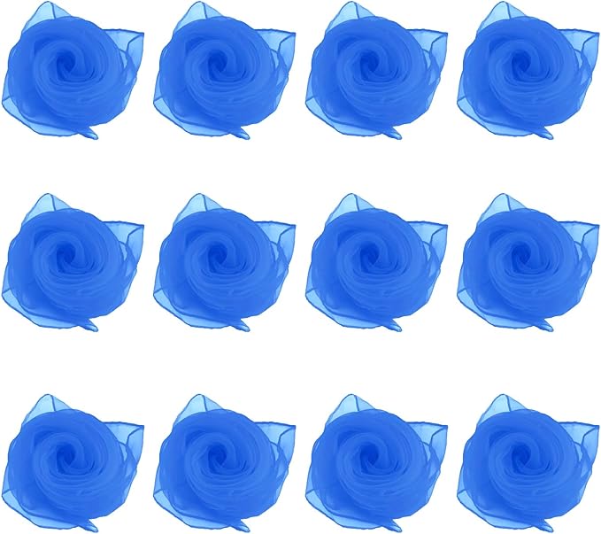 Larcele 12 Pieces Juggling Dance Scarf for Performance Prop Accessory 24 x 24 inches WDSJ-02
