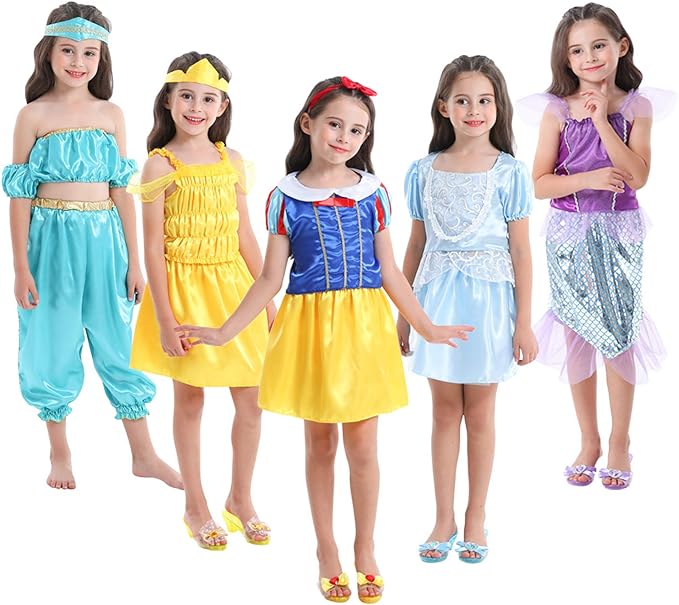 VGOFUN Princess Dresses for Girls - Dress up Clothes Pretend Play for Toddler Girl Christmas Birthday Gift for 3-6 Years
