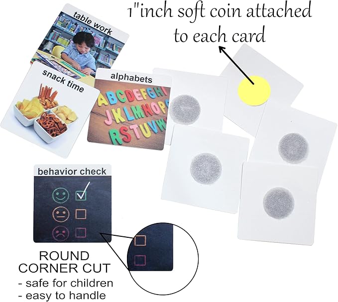 Visual Schedule for Kids – 133 Durable Plastic Picture Cards with Soft Loop Coins | Daily Routine & Chore Reward Chart for Home, School, Autism, ADHD & Special Needs Behavior Support