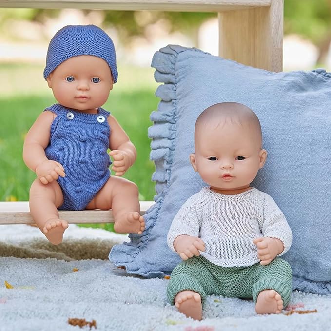 Miniland Doll 12 5/8'' Caucasian Boy (Polybag) - Made in Spain, Anatomically Correct, Quality, Inclusion