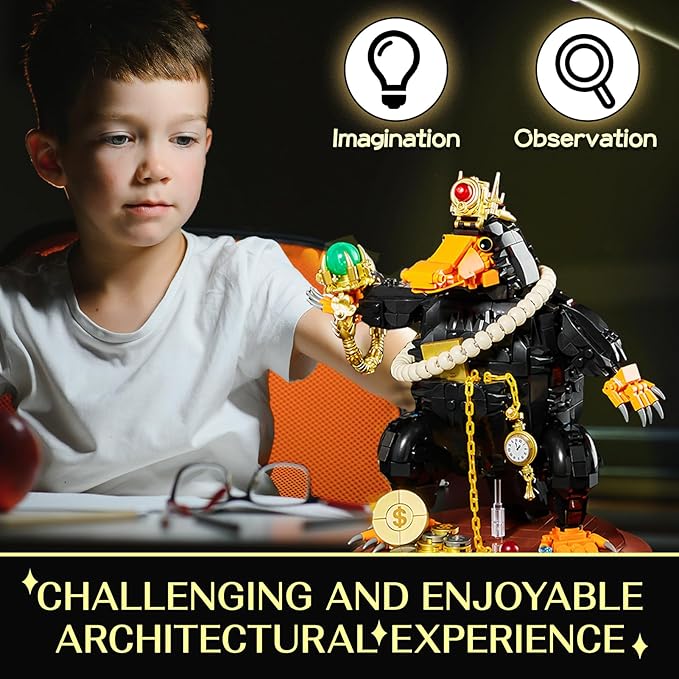 Magic Treasure-Hunting Duck Building Set for Adults, Compatible with Lego Set, 1148PCS Collectible Magical Animal Model Toys, Christmas Birthday Gift for Boys Girls 8+