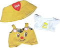 17cm/6.7in Clothes Set for Dolls - Cute Hat & Overalls Outfit, Soft Premium Fabric Dress Up Accessories Suit, Easy On/Off, NO Doll Included (Butter Bear)