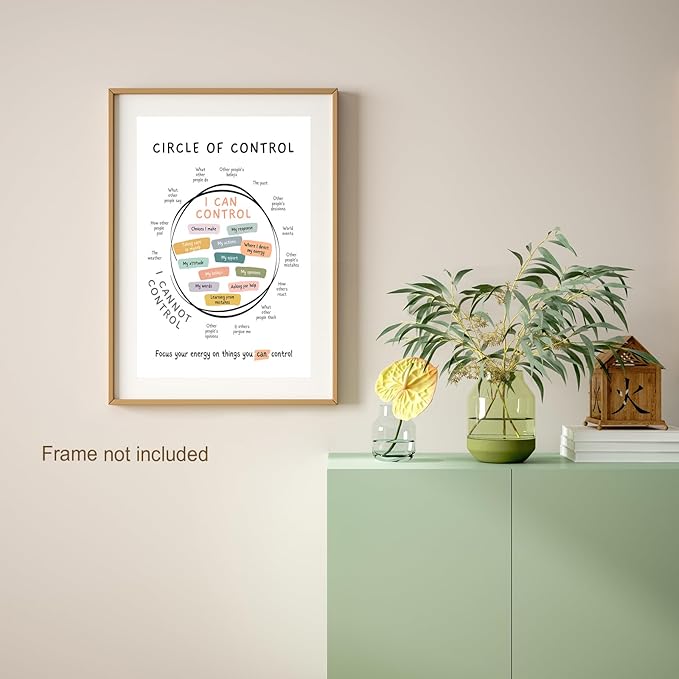 Circle Of Control Poster What I Can And Cannot Control Therapy Office Wall Art Kids Mental Health Poster Calm Down Corner School Decor 12x16in Unframed