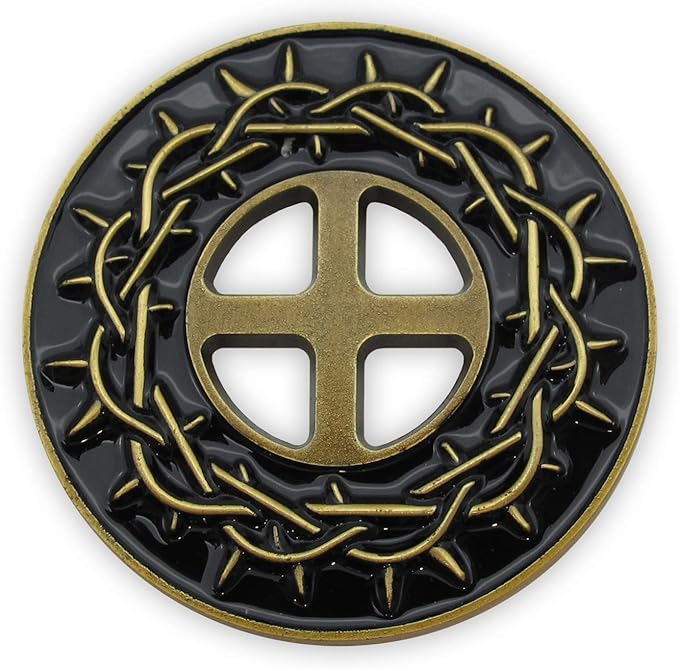 Crown of Thorns Coin, Bulk Pack of 10, by His Stripes We are Healed, Isaiah 53:5 Gift, Pocket Token of Healing and Protection, Collectible Challenge Coin for Easter, Sobriety & Recovery Chip