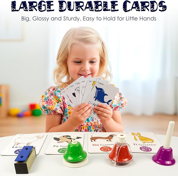 MINIARTIS Musical Flash Cards for Kids | Learning Notes Reading | Educational Color Coded Music Note Theory Flashcards for Beginning Students | Large Size Cards