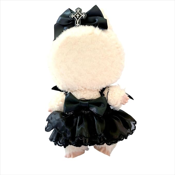 Halloween Cross 17cm Doll Clothes Set(No Doll), Hat & Overalls Set for 17cm Labubu Suit, Cute Cloth for Dress up Unique Style Dolls Outfit Stylish Clothes for Labubu (Devil Angel)