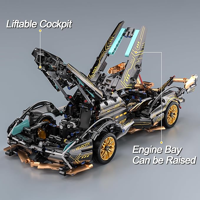 Sport Car Building Block Sets for Adults,Race Car Collectible 1:14 Model Scale Engineering Toy Birthday Gifts for Men Teens Boys Car Fans 8+ 8-12 12-16 13 14 14+