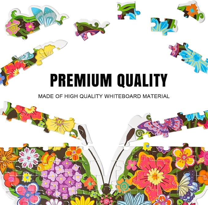 Puzzles for Kids Ages 6-8,8-10 and Adults, Butterfly Shaped Jigsaw Puzzles for Wall Home Decor