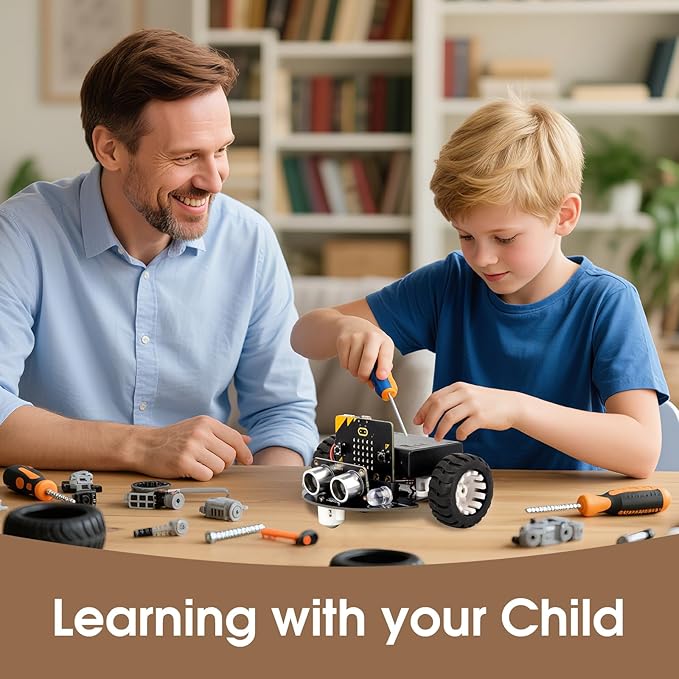 ACEBOTT Robotics for Kids Ages 8–12 12-16, Smart Robot Car Kit Compatible with BBC Micro:bit V2, STEM Toys Coding Robot Kit Compatible with Lego, Gifts for Kids and Teens(Not Included Micro:Bit)