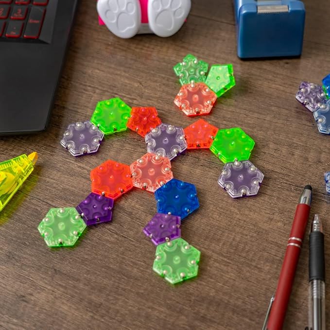32 Pcs Magnetic Fidget Sphere with Storage Bag – 20 Hexagons and 12 Pentagons Multicolor – Satisfying Magnet Desk Toy for Adults