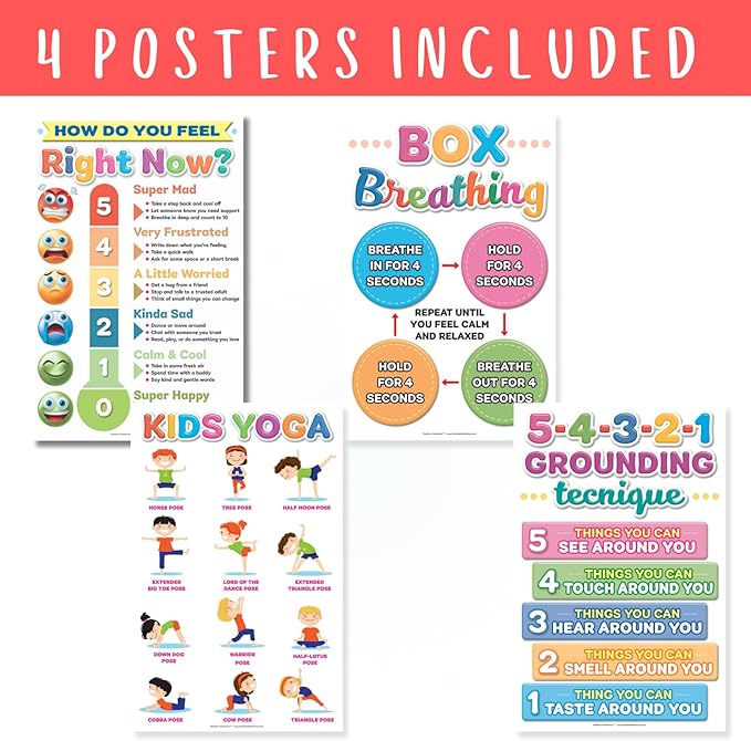 DeeDee's Workshop 4 Feelings Thermometer for Kids Posters