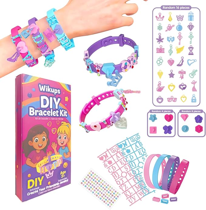 Art & Craft Kits for Kids, DIY Friendship Bracelet Making Kit for Girls, 5-12 Year Old Girl Birthday Gifts, Kids Jewelry Making Kit with Charms, Girls Toys Age 5 6 7 8 9 10 11 12 Years Old(Regular)