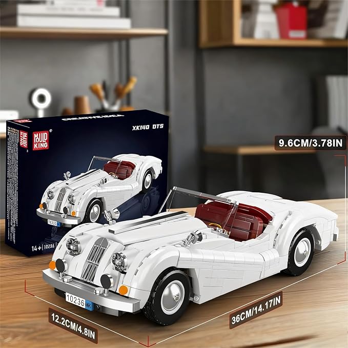 Mould King 10236 Supercar Car Building Set, MOC Sport Car Model Kit, Convertible Classic Racing Building Blocks Set, Home Decoration Gift for Teens Adults(1302 PCS)