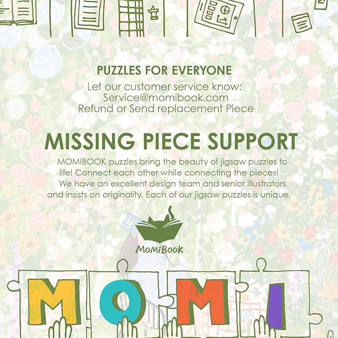 MOMIBOOK Puzzles for Adults 1000 Piece Jigsaw Puzzles of Afternoon Garden, Spring Painting Image Difficult Challenging Hard Impossible Puzzle, Funny Toys & Games Christmas Birthday Gifts