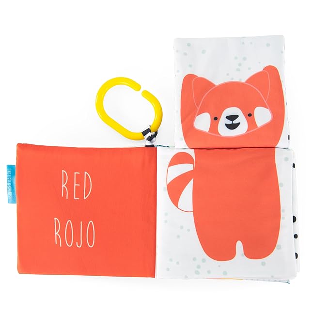 Sassy Peek-a-Boo Activity Book with Attachable Link for On-The-Go Travel, Sensory Play, Black & White, Ages 0+ Months (Pack of 12)