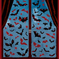 9 Sheets Halloween Window Stickers Clings Double-Sided Window Decals Black & Red Bats Designs Scary Blood Bat Windows Stickers for Spooky Halloween Party Supplies Glass Decoration