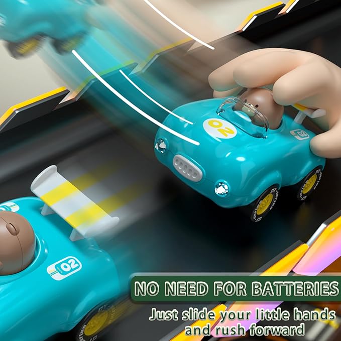 1 Year Old Toddler Boy Toys Birthday Gift,Friction Power Car Toys 1-3,Pull Back Car 3 4 5 6 7 Year Old Kids Toys for Boys and Girls Easter Xmas Party (Green)