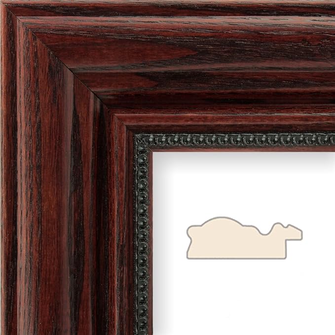 Canvas - Personalized Blue Oceans World Push Pin Travel Map with Solid Wood Cherry Red Frame
