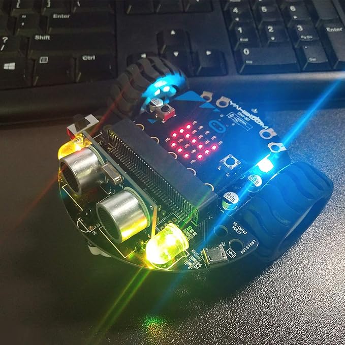 Yahboom Micro:bit DIY Coding Science Building Kit Smart Toys Car Robotic Kit Learning Educational STEM Projects for Kids Ages 8-12（Without Microbit）