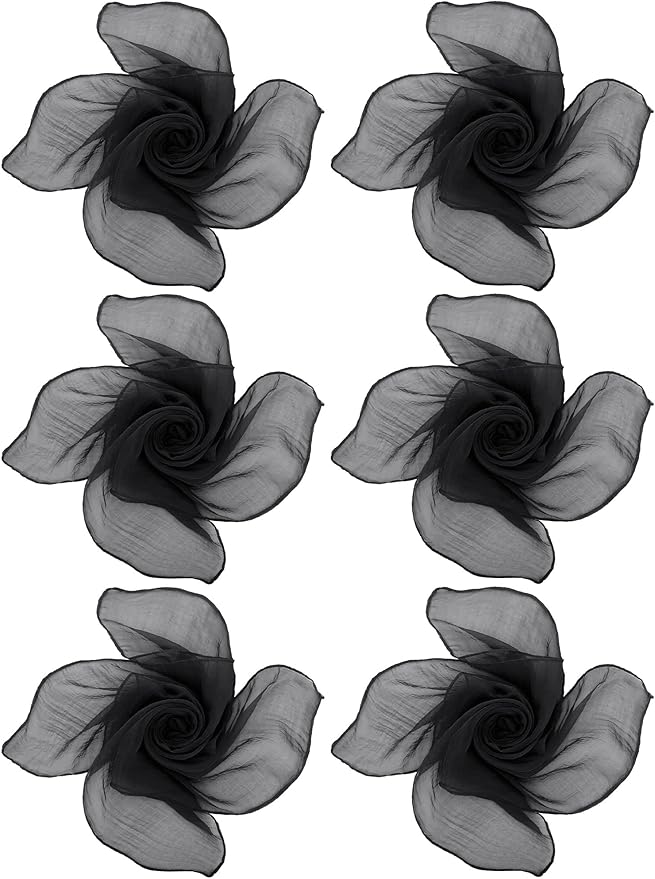 Boao 6 Pieces Chiffon Scarf 1950s Square Neck Head Scarfs Vintage Soft Polyester for Women Lady