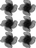 Boao 6 Pieces Chiffon Scarf 1950s Square Neck Head Scarfs Vintage Soft Polyester for Women Lady