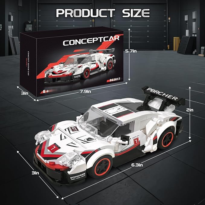 Technic Sports Cars Building Block Set, Race Car Building Kits Car Model for Ages 8+ Makes a Cool Birthday or Any Time Gift for Kids Play and Display Collection(355PCS)