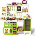 Kids Kitchen Playset, Play Kitchen with Electric Stove, Grill, Sink, Play Food, ToyKitchen Accessories, Kitchen Interactive Play with Lights Sound Steam, Cooking Toys for Toddler Kid Gifts