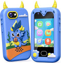 Lapare Kids Smart Phone Toys, 2.8'' Touchscreen HD Dual Camera Cell Phone for Kids, Birthday Gifts Dinosaur Toddler Play Phone for Boys 3-10, Travel Learning Toy with 32GB SD Card(Blue)