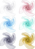 Boao 6 Pieces Chiffon Scarf 1950s Square Neck Head Scarfs Vintage Soft Polyester for Women Lady