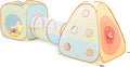 UTEX Kids Play Tent with Tunnel, 3 in 1 Pop Up Play Tent, Play Crawl Tunnel for Toddler, Boys, Girls, Indoor& Outdoor Play House Target Game with 6 Dart Balls
