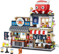 Japanese Street View Takoyaki Shop Mini Building Blocks, MOC Creative Japanese Toys for Girls 6-12 Years Old, 722 Pcs Simulation Architecture Construction Toy, Gift Idea for Kids Adults