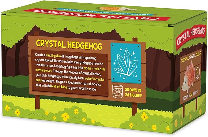 MindWare Crystal Growing Kits: Hedgehogs Warm Colors Set of 2 – Cute DIY Crystal Growing Kits for Kids & Teens – Mini Science Experiment – Crystals Grow in 24 Hours