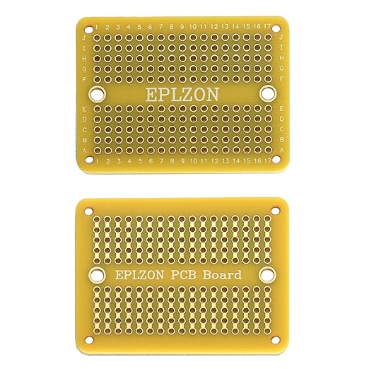 Solderable Breadboard PCB Board Gold-Plated Solder Breadboard for DIY Electronics Projects Apply to Arduino Soldering Projects 3.5"x2.05" (5 Pack + 2 Mini Board, Yellow)