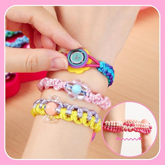 Bracelet Making Kit for Girls - Arts and Crafts for Kids Ages 8-12 - Friendship Bracelet String Maker Set Toys - Best Christmas Birthday Gifts - Charming Animal Shaped Weaving Loom (Large)