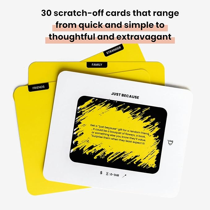 The Kindness Challenge – 30 Scratch-Off Acts of Kindness Cards | Fun & Meaningful Game for Families, Friends & Groups | Icebreaker & Team-Building Activity | Inspired by Jimmy Darts