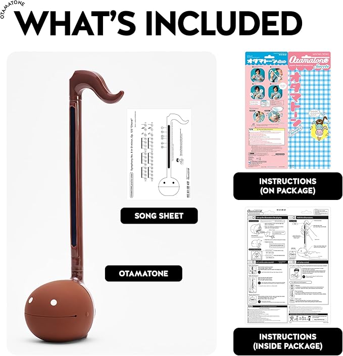 Otamatone Japanese Electronic Musical Instrument Portable Music Synthesizer from Japan by Maywa Denki Studio Award Winning, Educational Fun Gift for Children, Teens & Adults - Chocolate